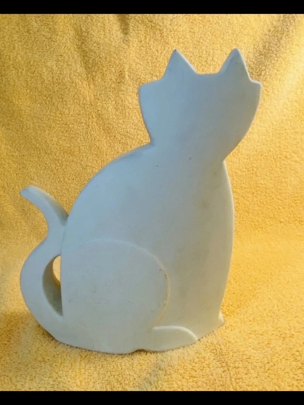 Starry Nights White Ceramic White Cat Lamp Peter Shoebridge RARE HTF OOAK